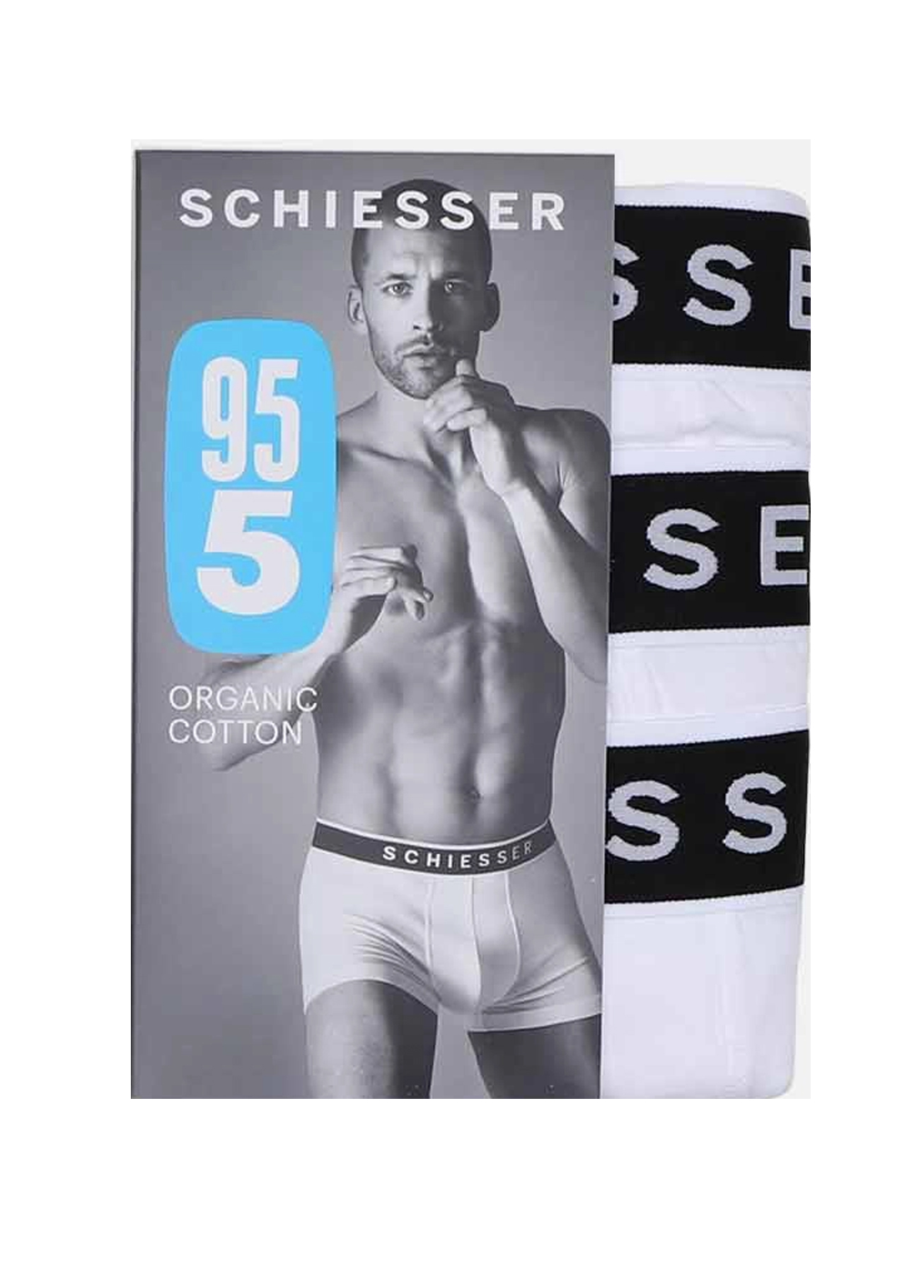 Schiesser Boxershorts 95/5 3-pack wit