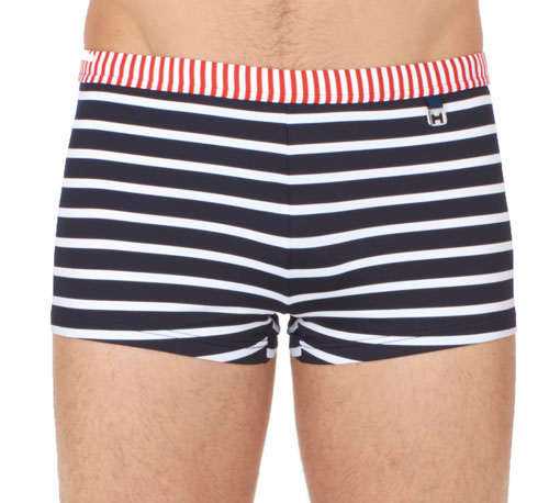 Hom zwemboxer Moussaillon blauw voorkant