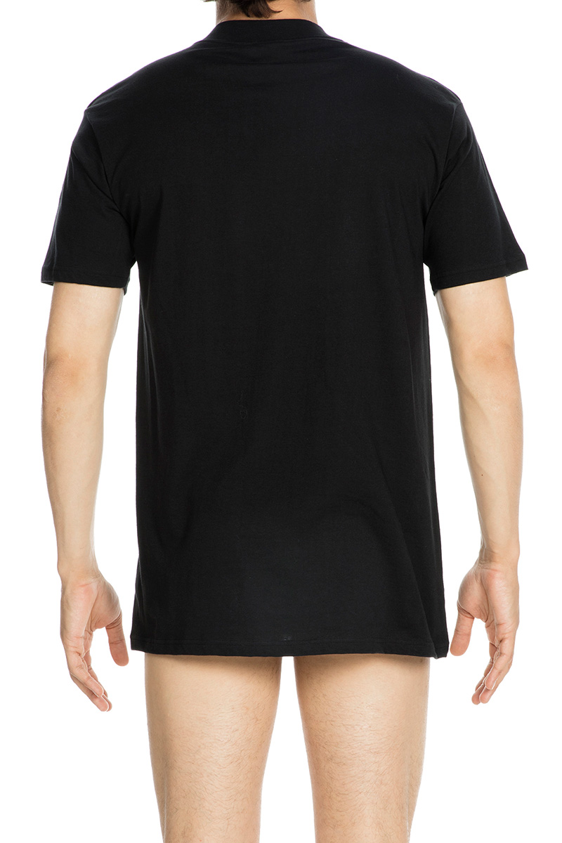 Hom T-shirt Harro met hoge boord zwart