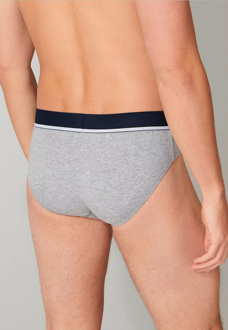 Schiesser Rio slips 95/5 blauw-zwart-grijs 3-pack