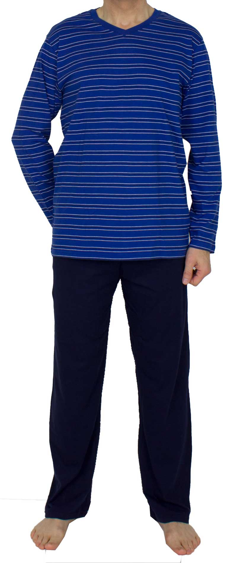 Schiesser pyjama v-hals gestreept