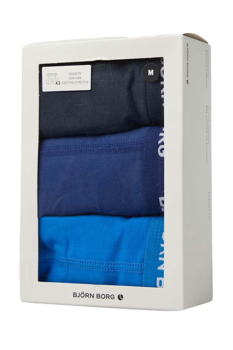 Bjorn Borg boxershorts cotton stretch 3-pack blauw
