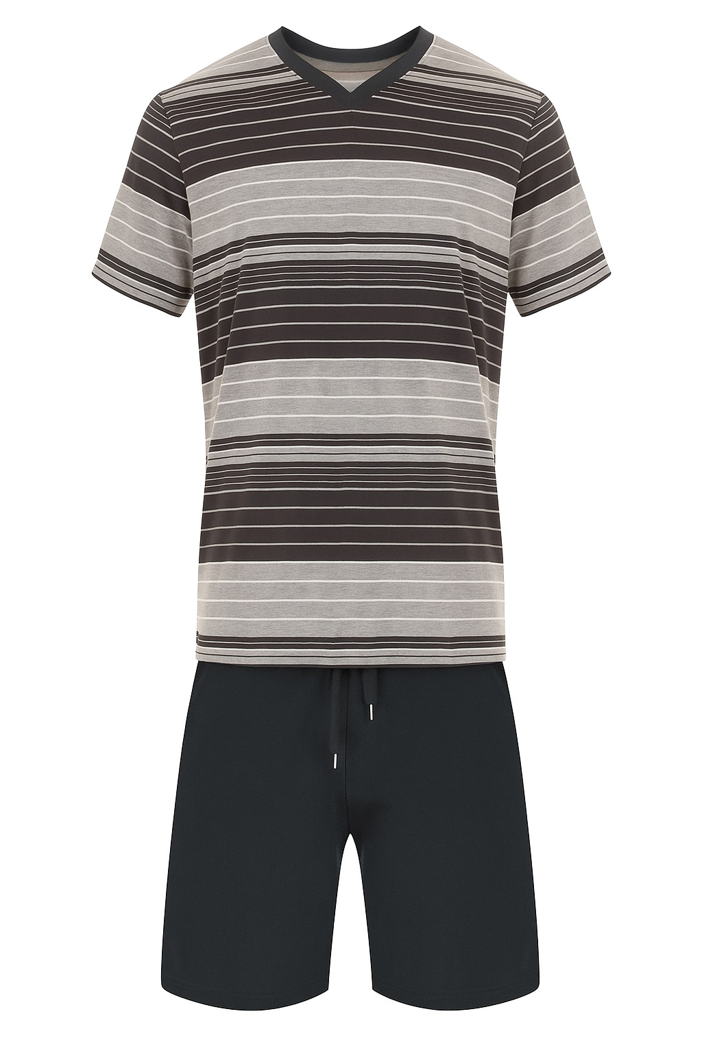 Pastunette Shortama met V-hals grijs