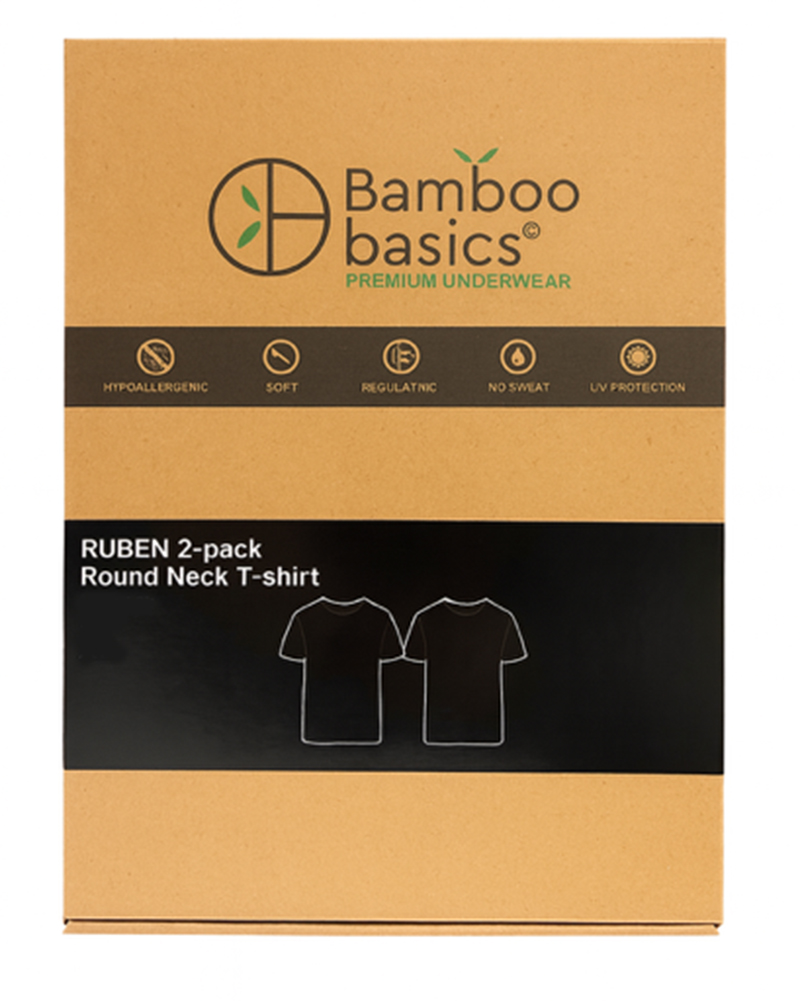 Bamboo basics T-shirts Ruben 2-pack zwart