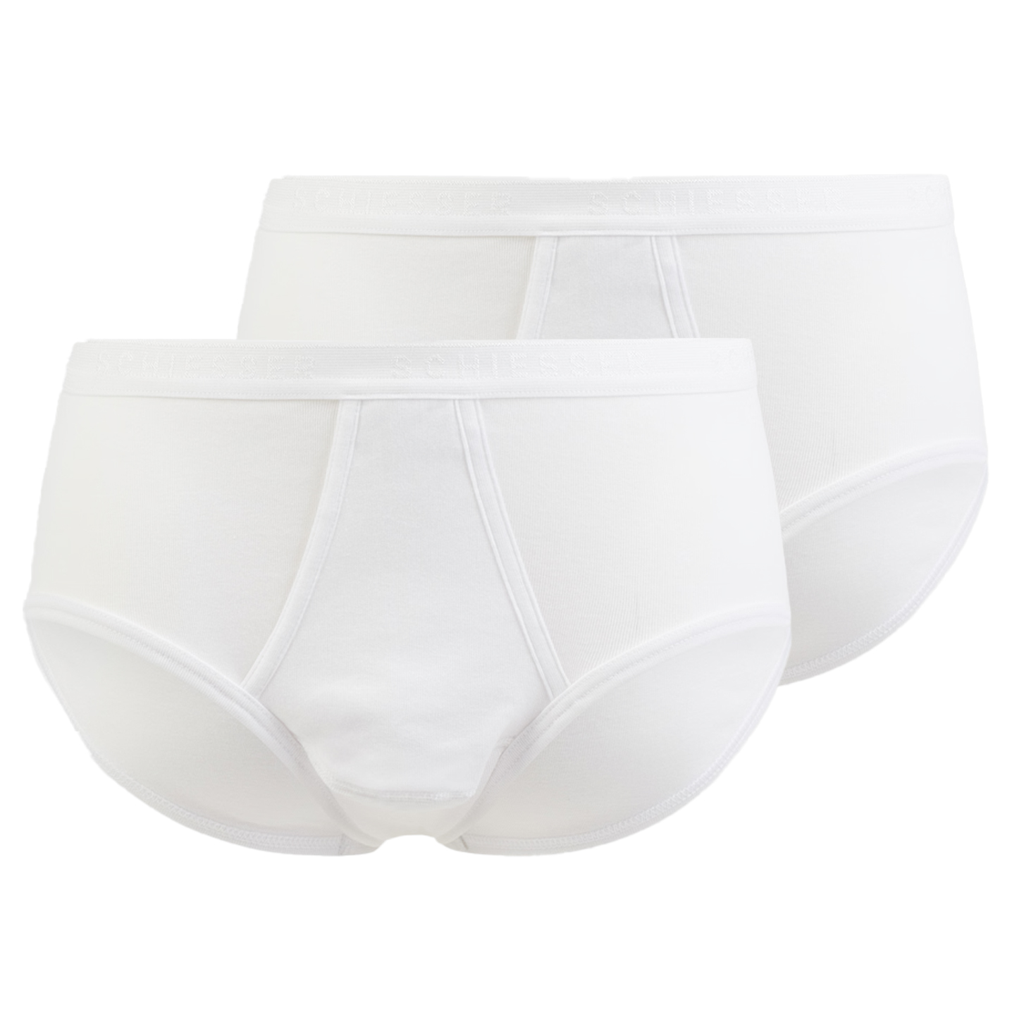 Schiesser Sportslip met gulp original feinrib 2-pack wit 