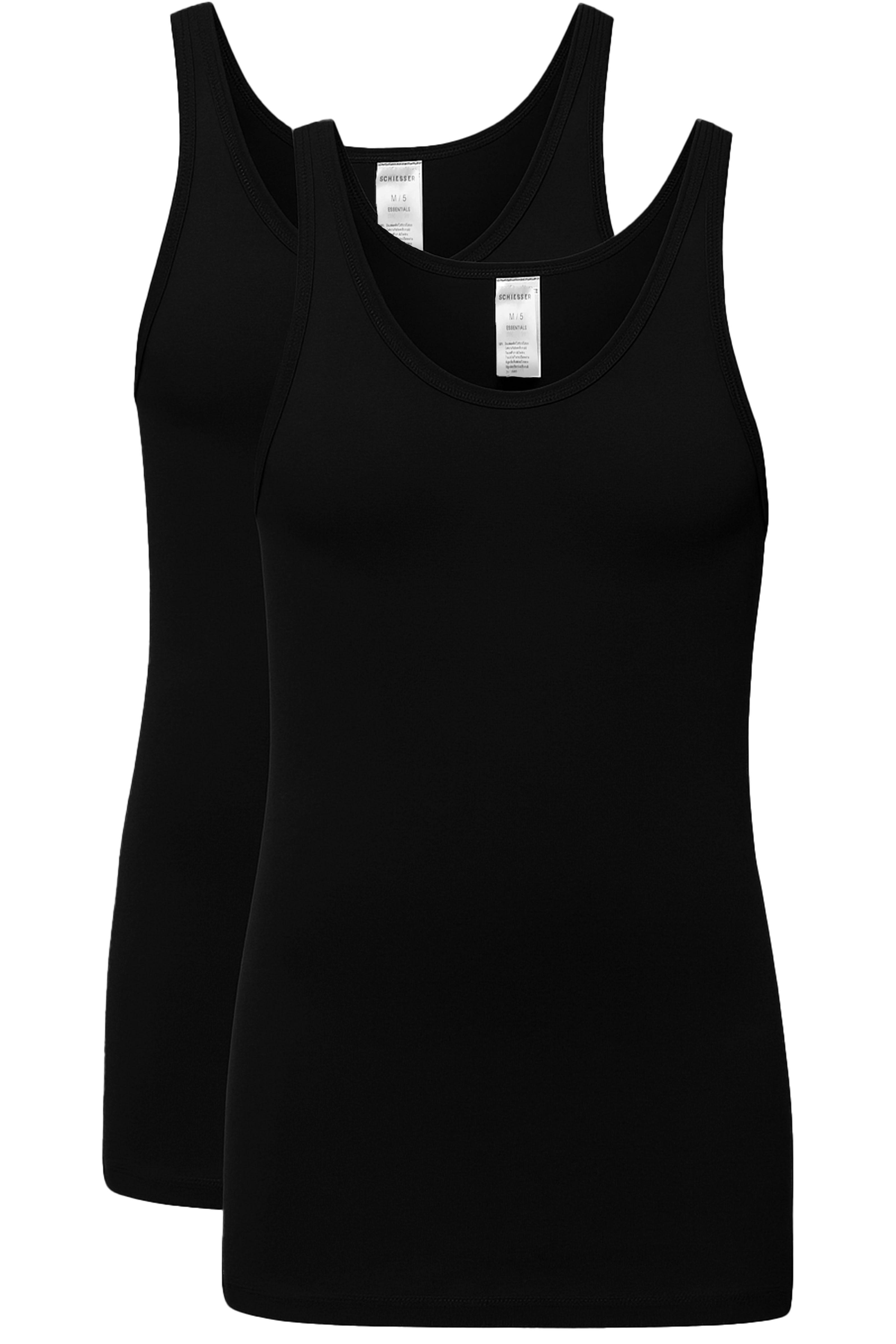 Schiesser hemden original classics 2-pack zwart