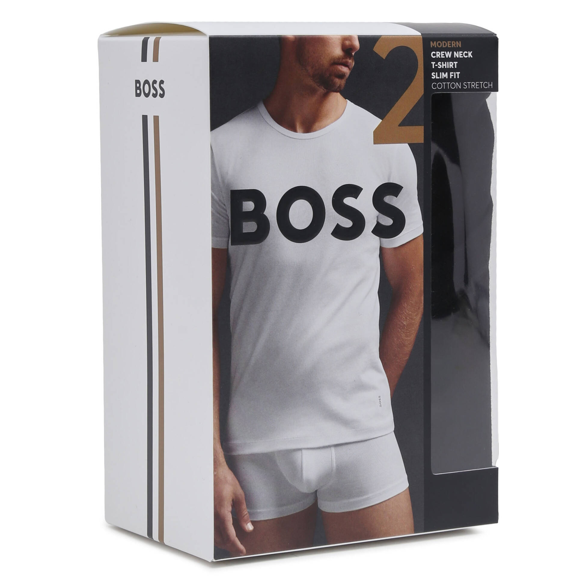 Hugo Boss T-shirt Modern slim fit 2-pack zwart