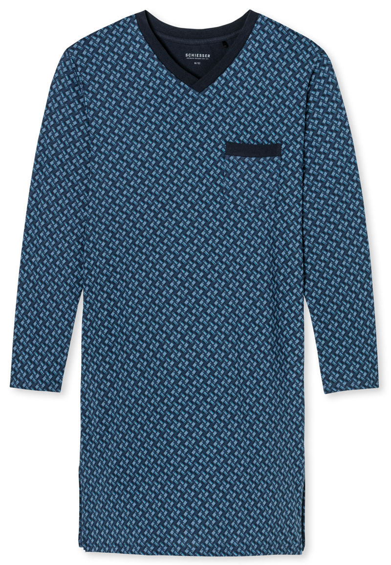 Schiesser nachthemd heren met V-hals voorkant
