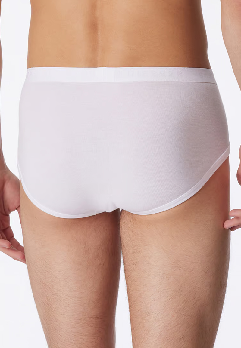 Schiesser Sportslip met gulp original feinrib 2-pack wit 