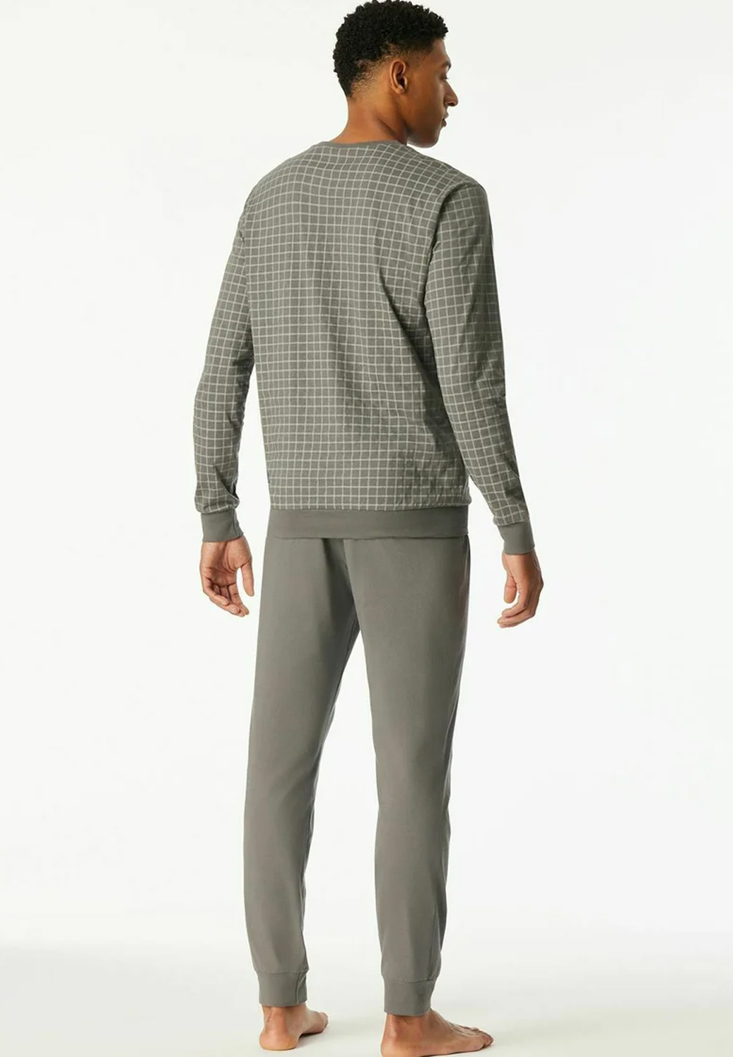 Schiesser Uncover pyjama met boorden grijs