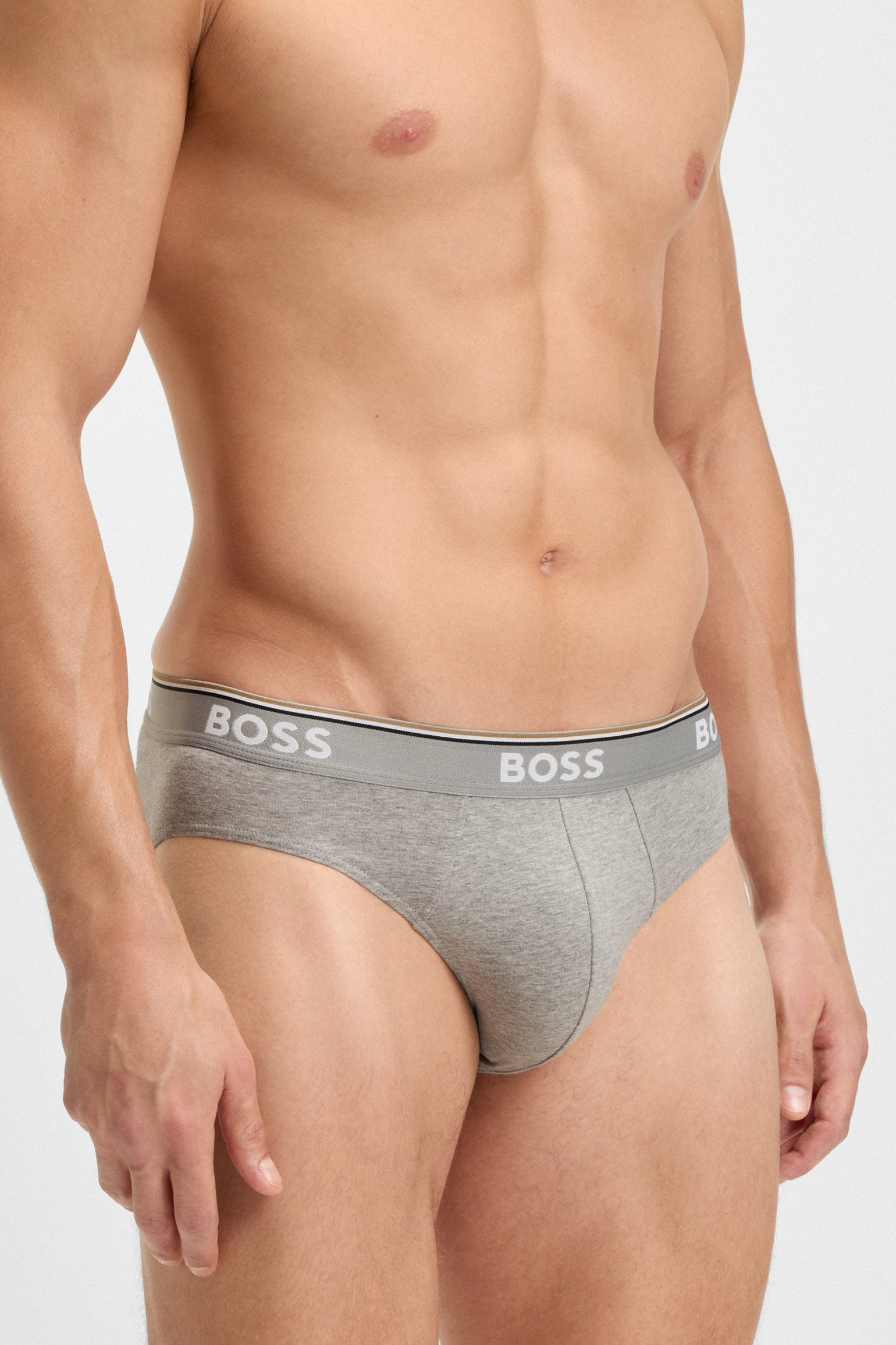 Boss 3-pack slips Power grijs-zwart