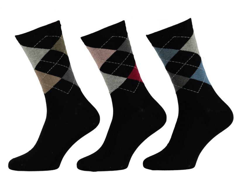 Apollo heren sokken ruit 3-paar