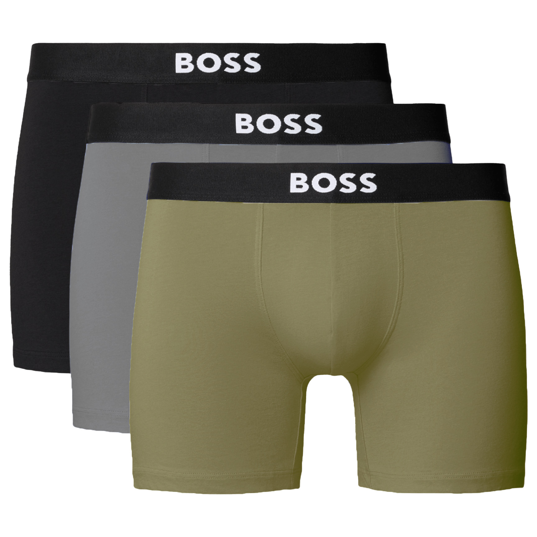 Boss ONE boxershorts 3-pack groen/grijs/zwart afbeelding 1