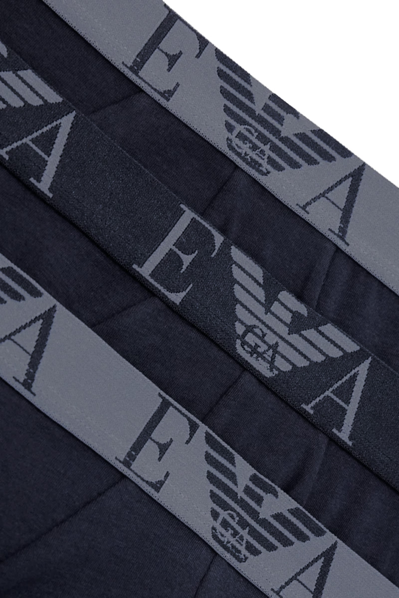 Armani boxershorts met logo band 3-pack blauw