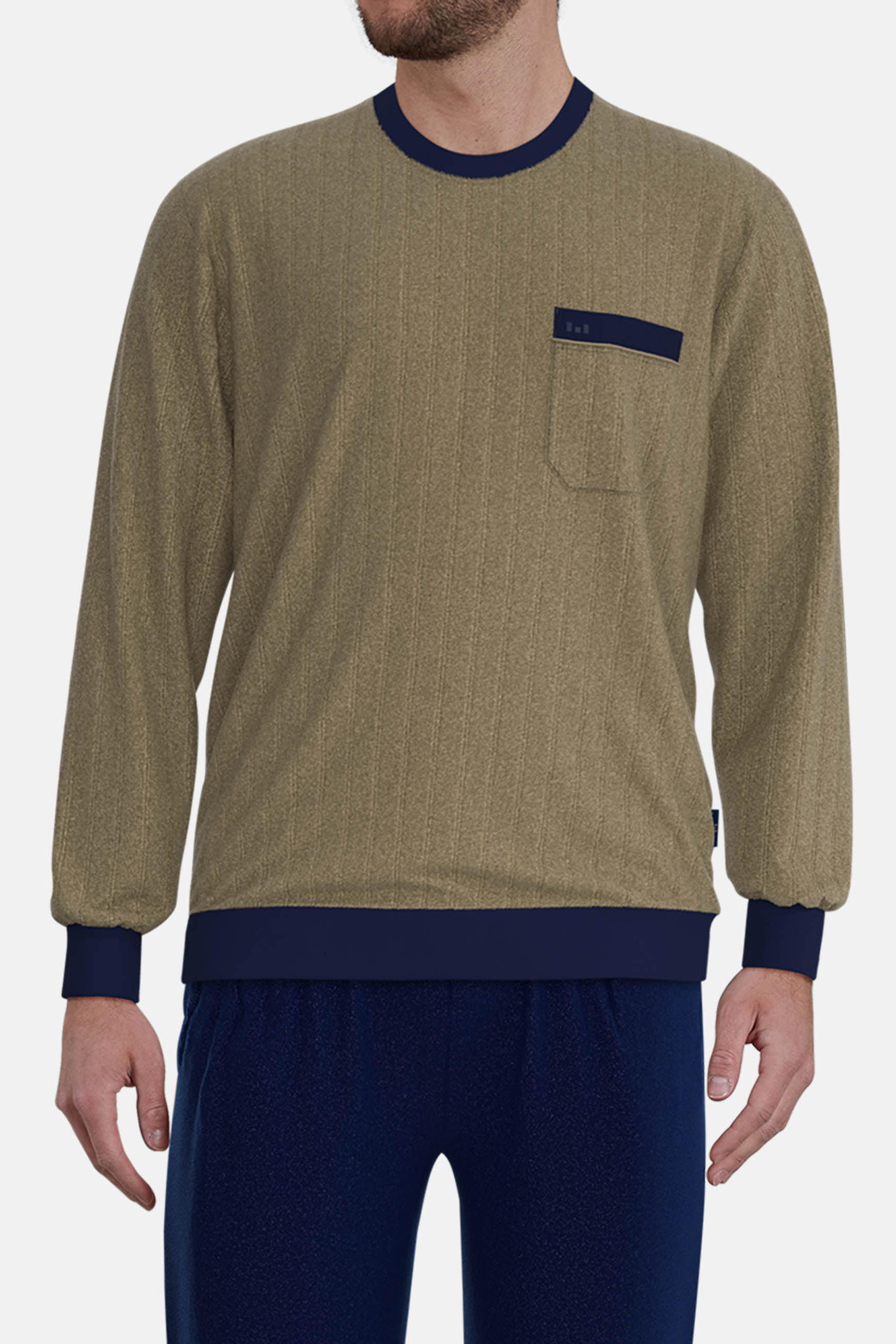 Gotzburg badstof pyjama bruin blauw