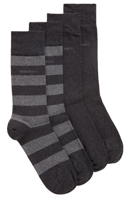 Hugo Boss heren sokken block stripe antraciet