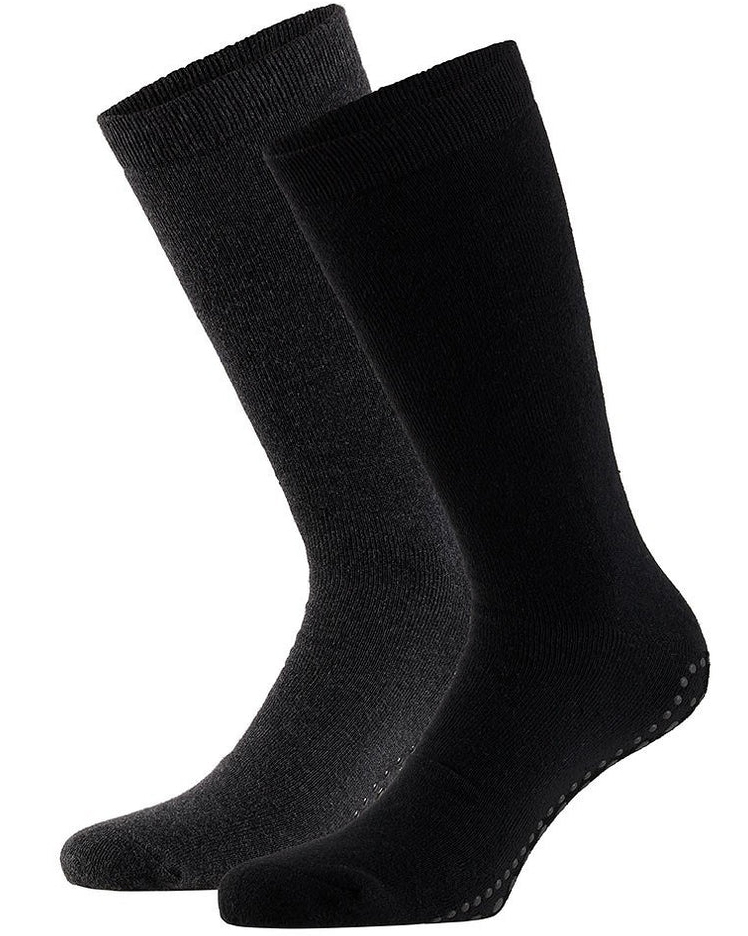 Apollo Huissokken – 2-paar met Antislip antraciet zwart