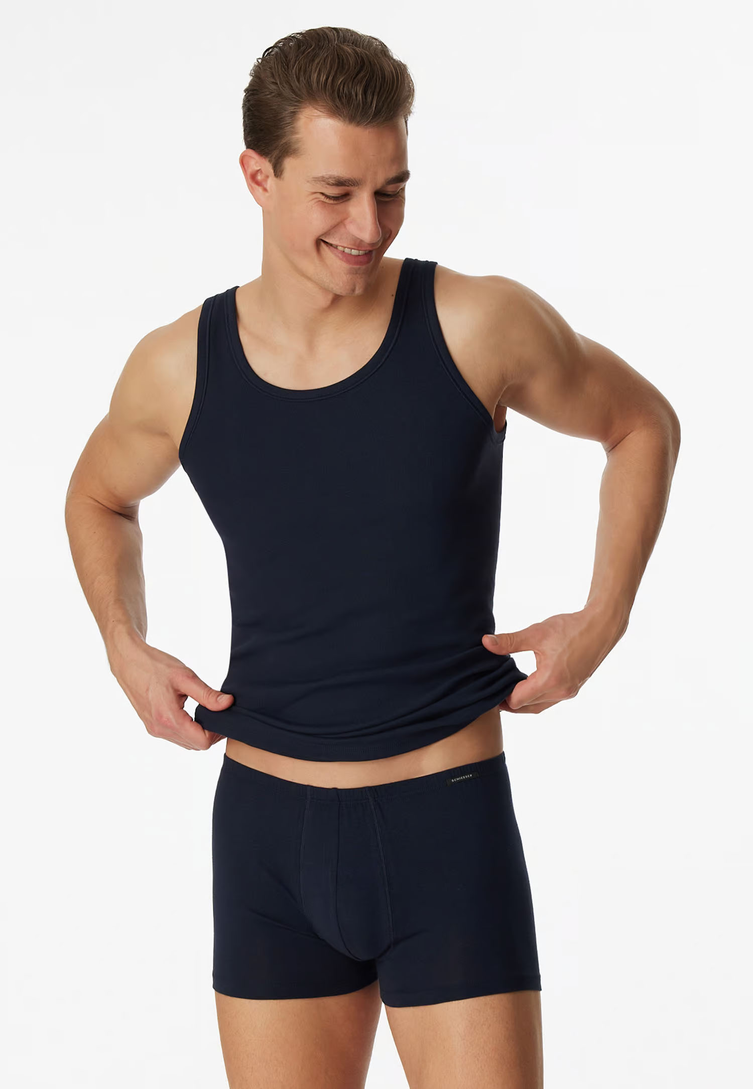 Schiesser Hemden cotton essentials 6-pack blauw