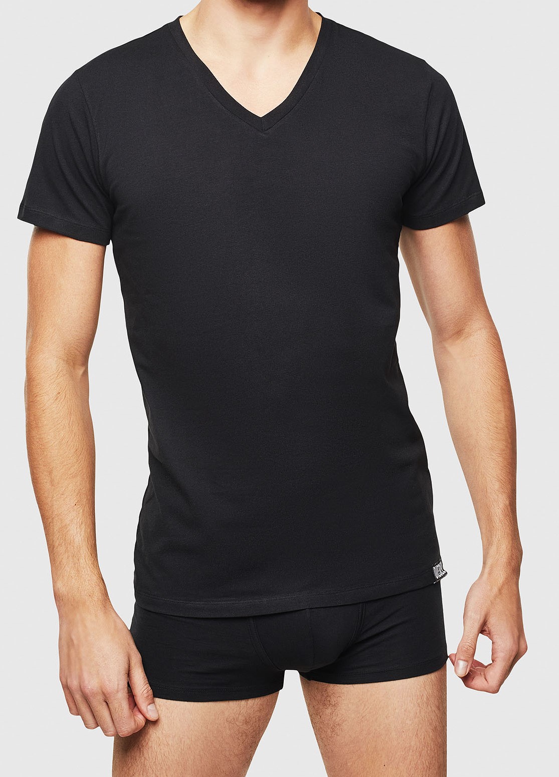 Diesel V-shirt 3-pack zwart voorkant