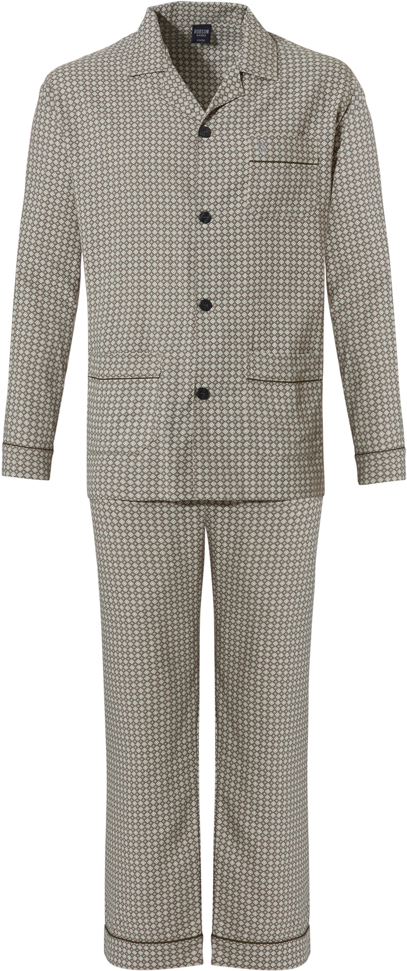 Robson pyjama met print bruin grijs