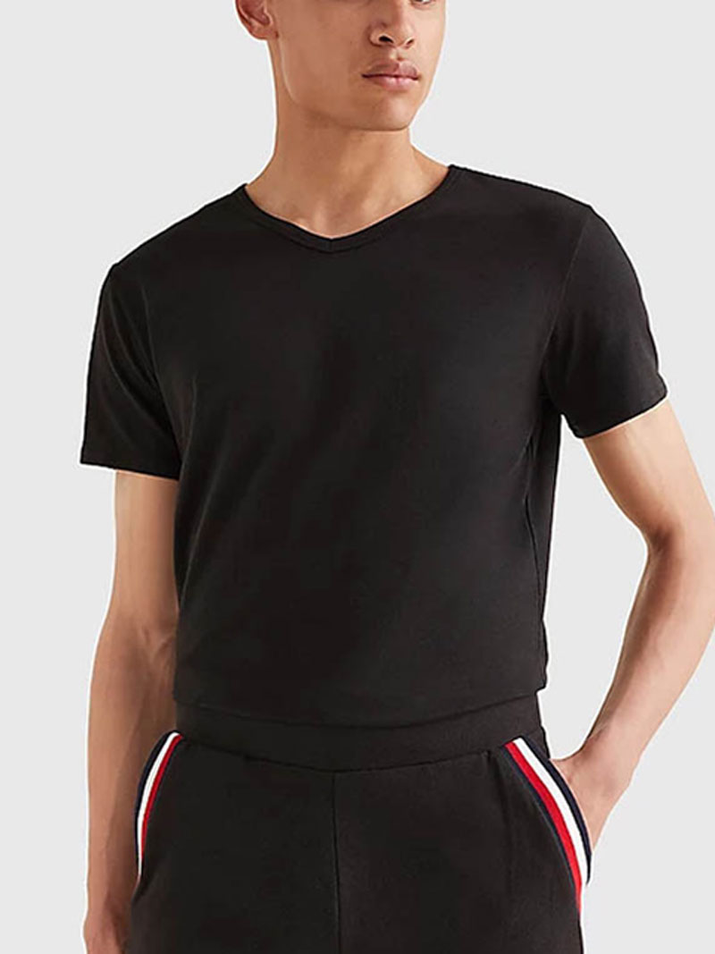 Tommy Hilfiger T-shirts V-hals stretch 3-pack zwart