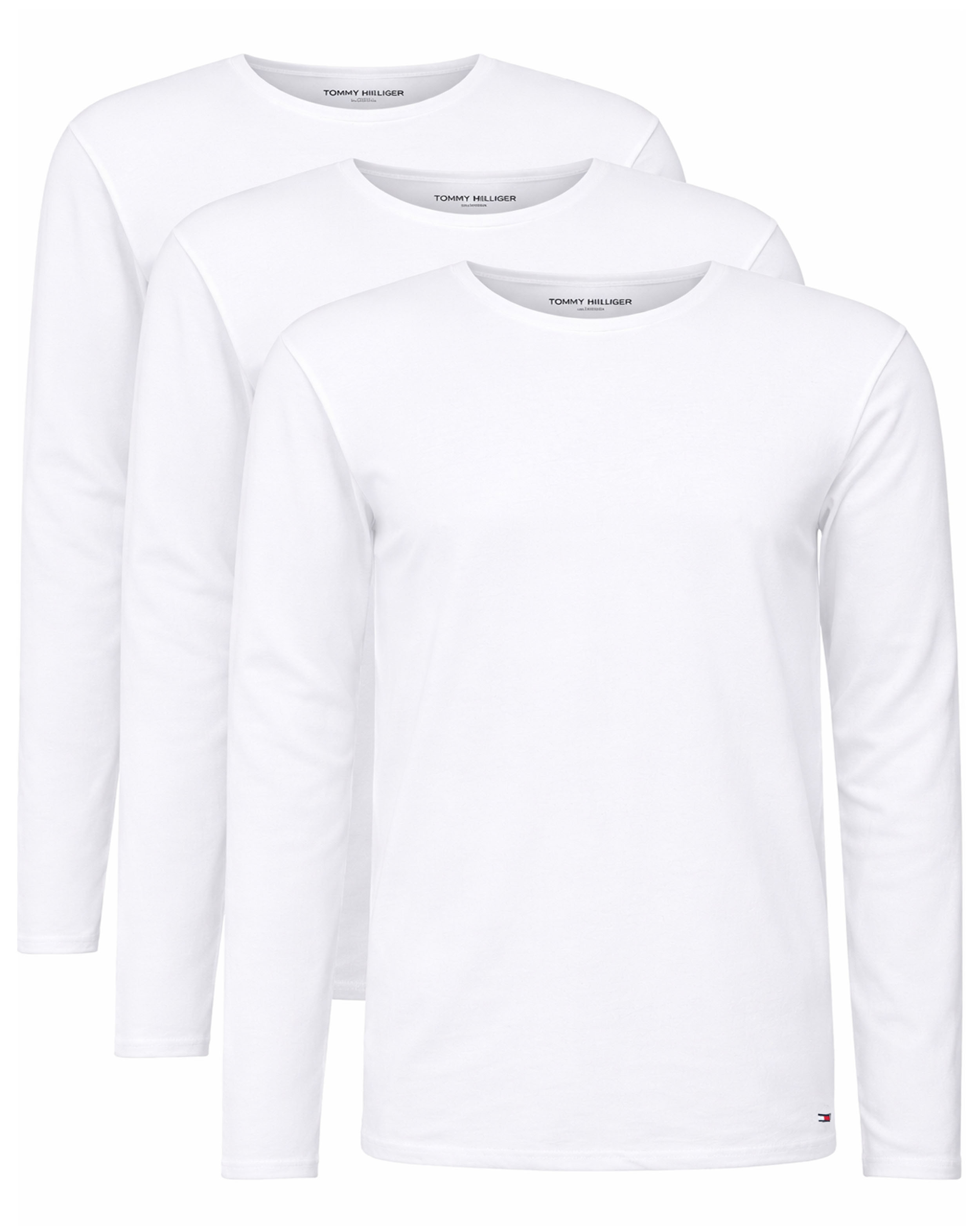 Tommy Hilfiger 3-pack T-shirts lange mouw wit