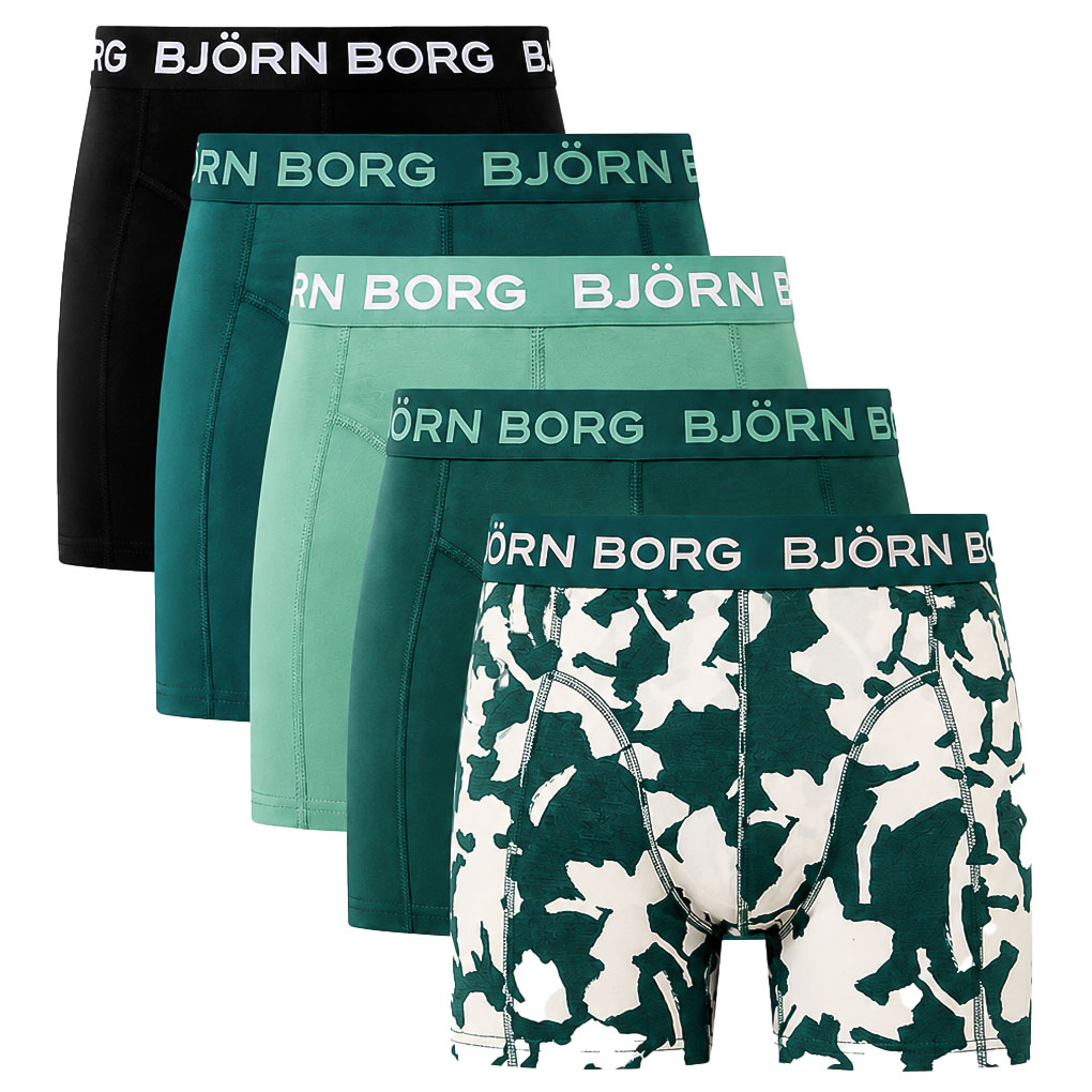 Bjorn Borg boxershorts cotton stretch 5 pack groen