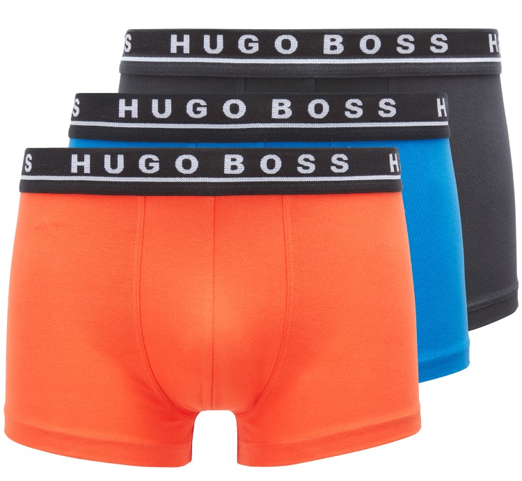 Hugo Boss short 3-pack oranje-blauw-antraciet