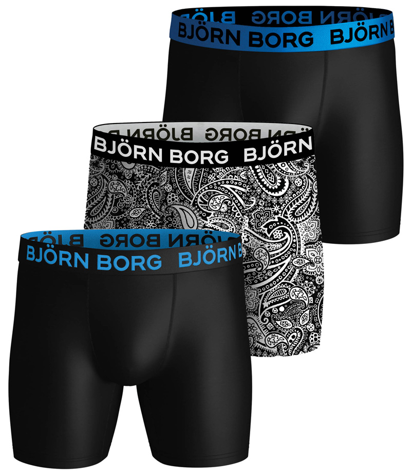 Bjorn Borg Performance zwart 3-pack