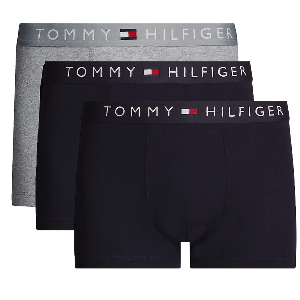 Tommy Hilfiger boxershorts 3-pack blauw-grijs