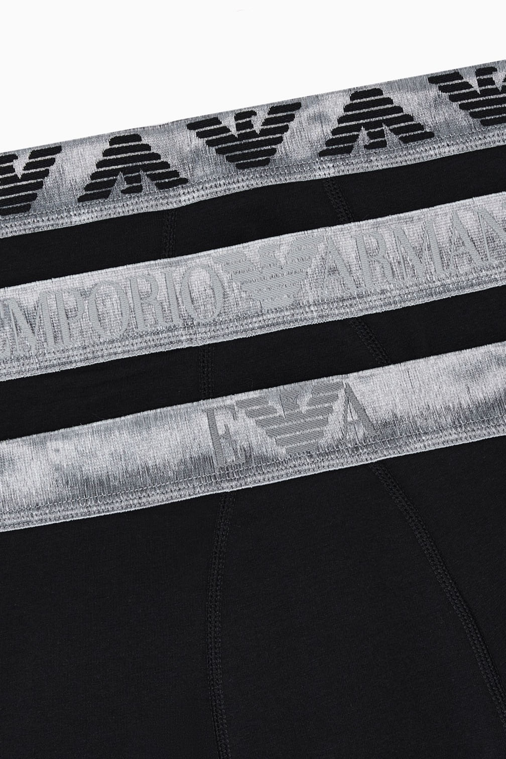 Armani boxershorts 3-pack zwart met zilveren Logo band