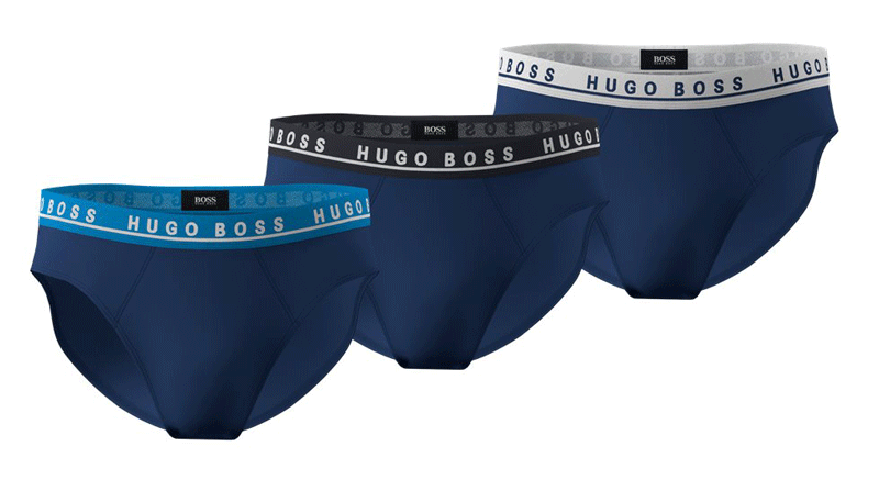 Hugo Boss heren slips 3-pack blauw