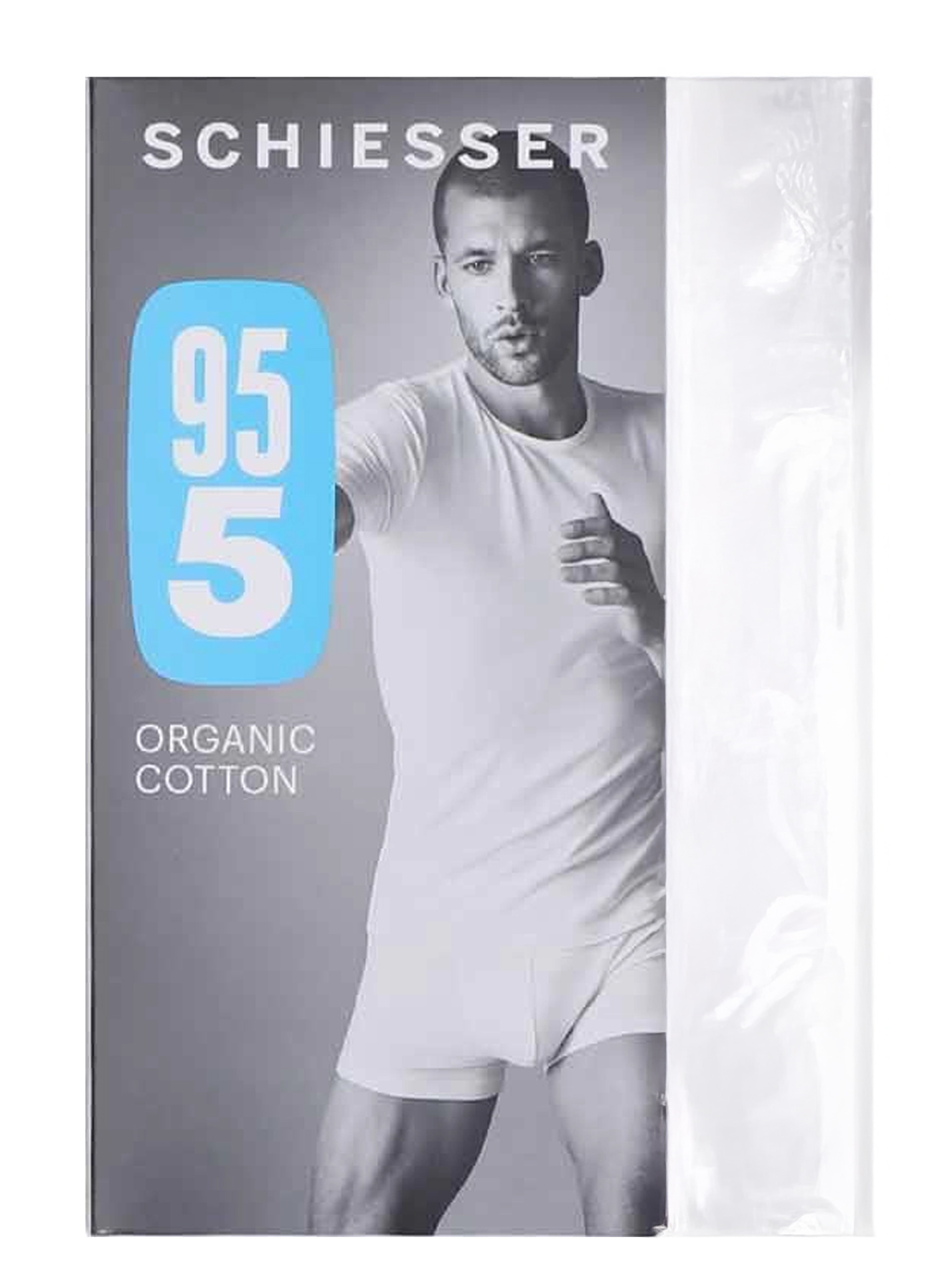 Schiesser T-shirt 95/5 met ronde hals 2-pack wit