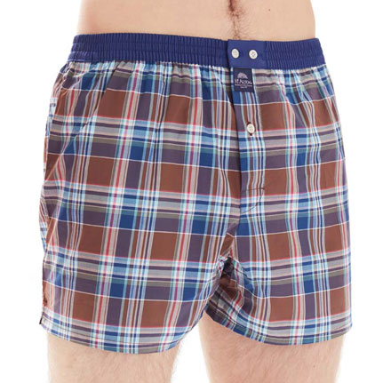 McAlson Boxer met binnenbroek met blauwe/bruin ruit 