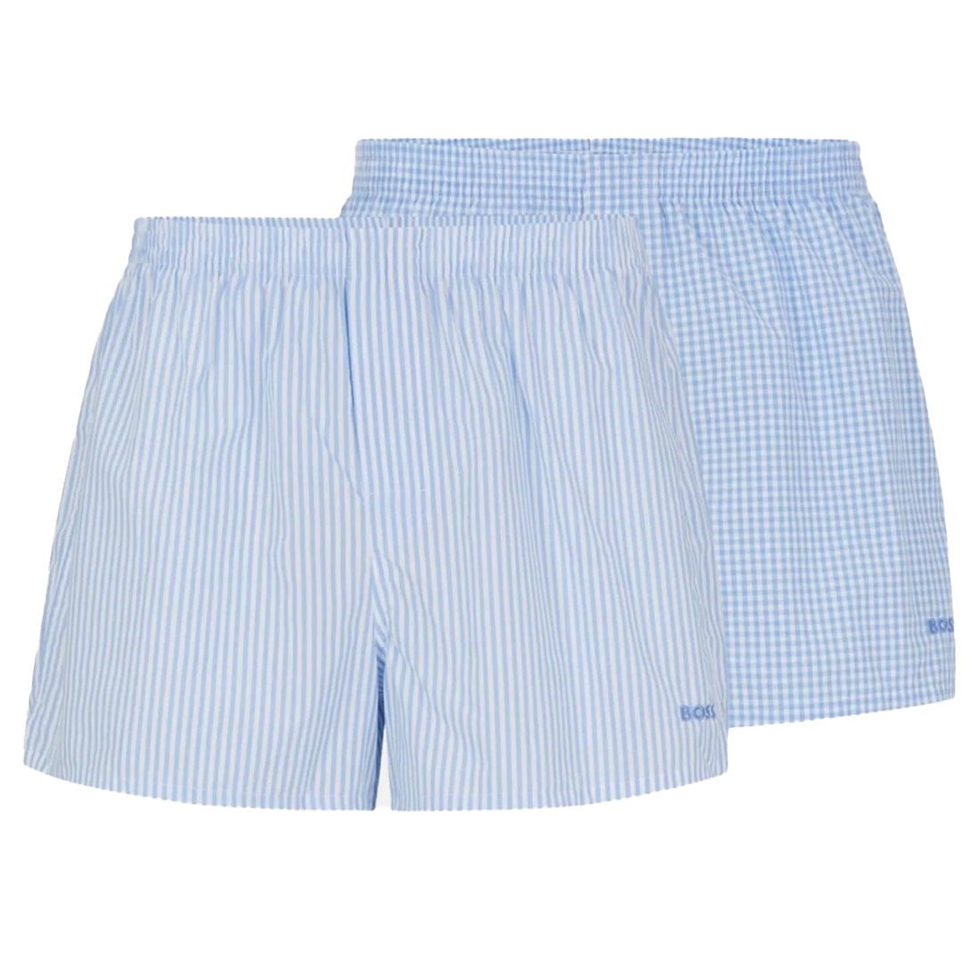 Hugo Boss Boxers wijd 2-pack blue ruit-streep