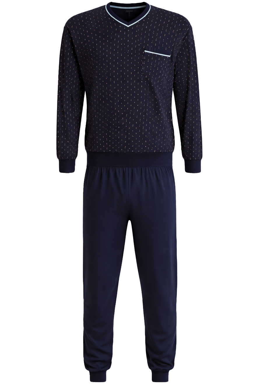 Gotzburg Pyjama met boorden State Island blauw