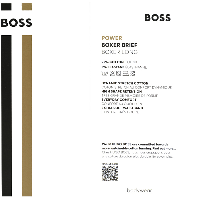 Boss Long boxer Power 3-Pack zwart 