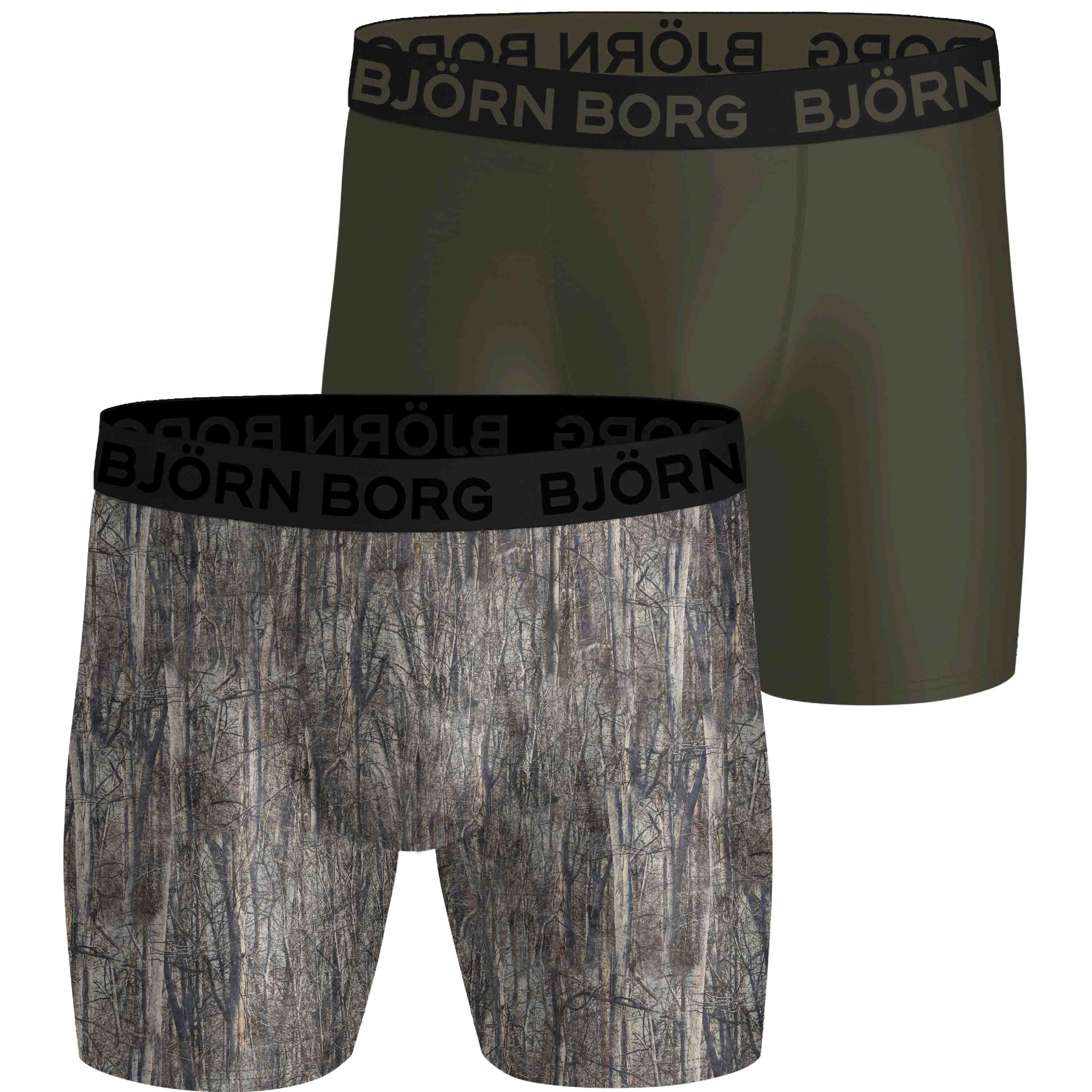 Bjorn Borg Boxershorts sports microfiber 2-pack groen/print