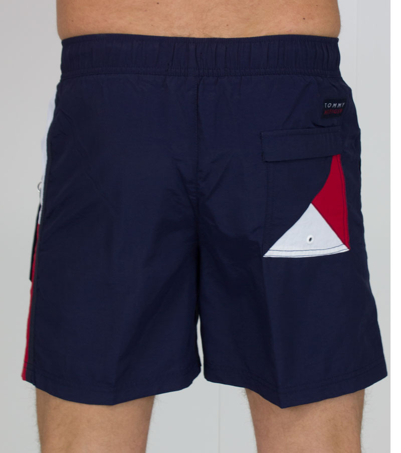 Tommy Hilfiger Zwemshort TH met logo band blauw achterkant