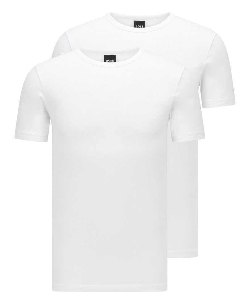 Hugo Boss T-shirt stretch slim fit 2-pack wit