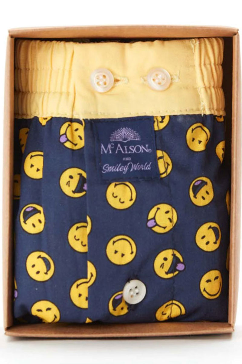 McAlson Boxer met binnenbroek Smiley blauw