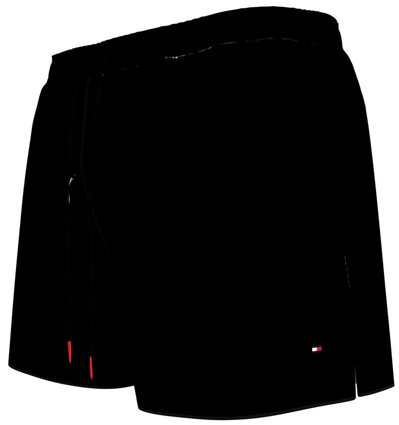 Tommy Hilfiger zwemshort medium drawstring zwart zijkant