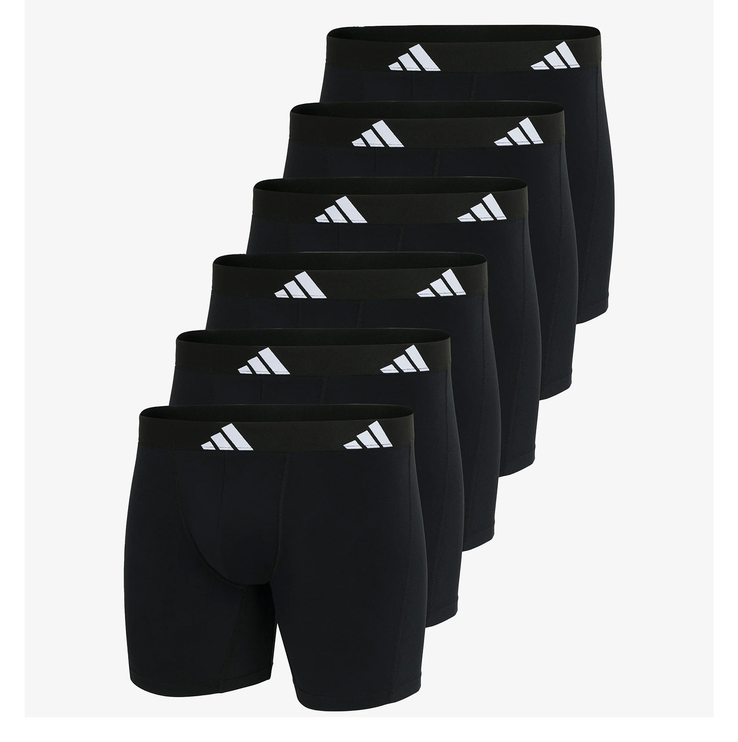 Adidas Boxershorts lang flex cotton 6-pack zwart