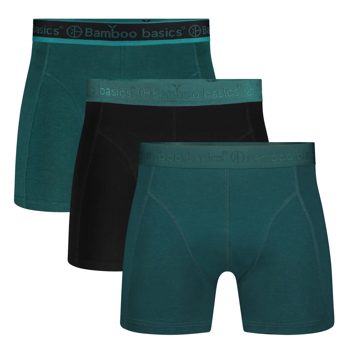 Bamboo basics 3-pack boxers Rico  petrol-zwart