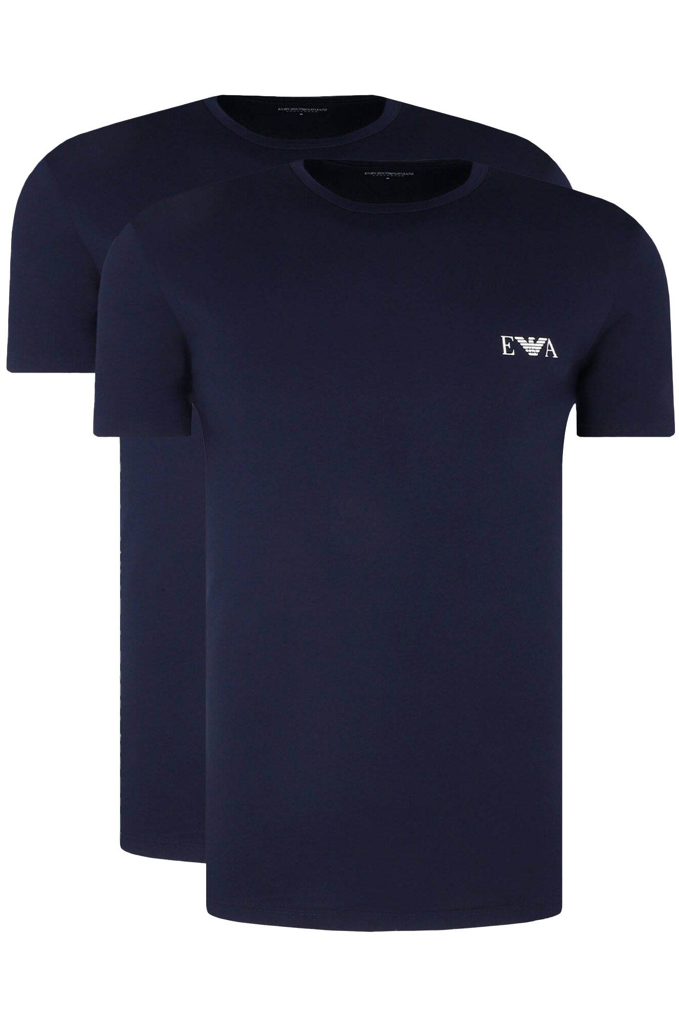 Armani T-shirts met EA logo 2-pack blauw