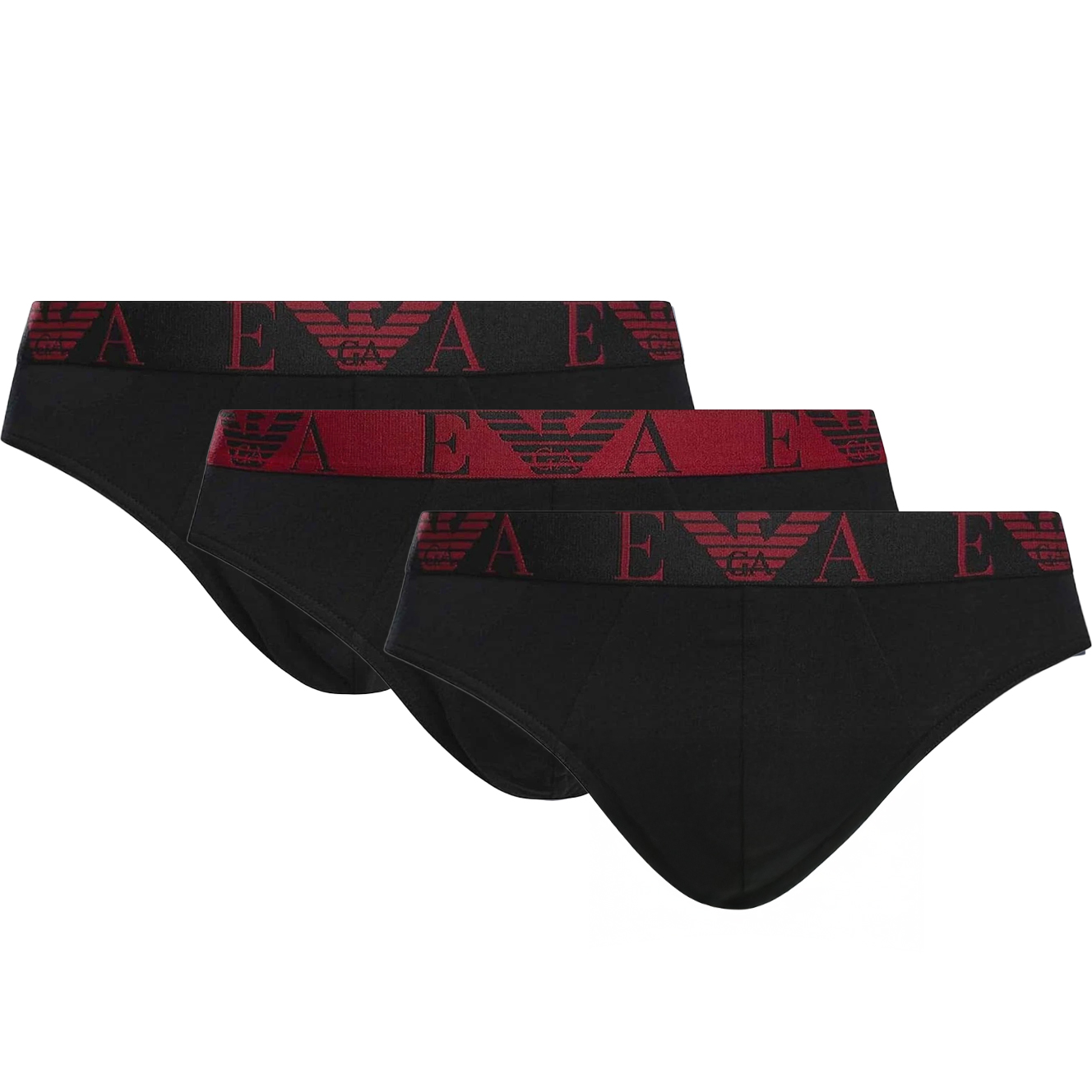 Armani slips 3-pack net EA logo band zwart