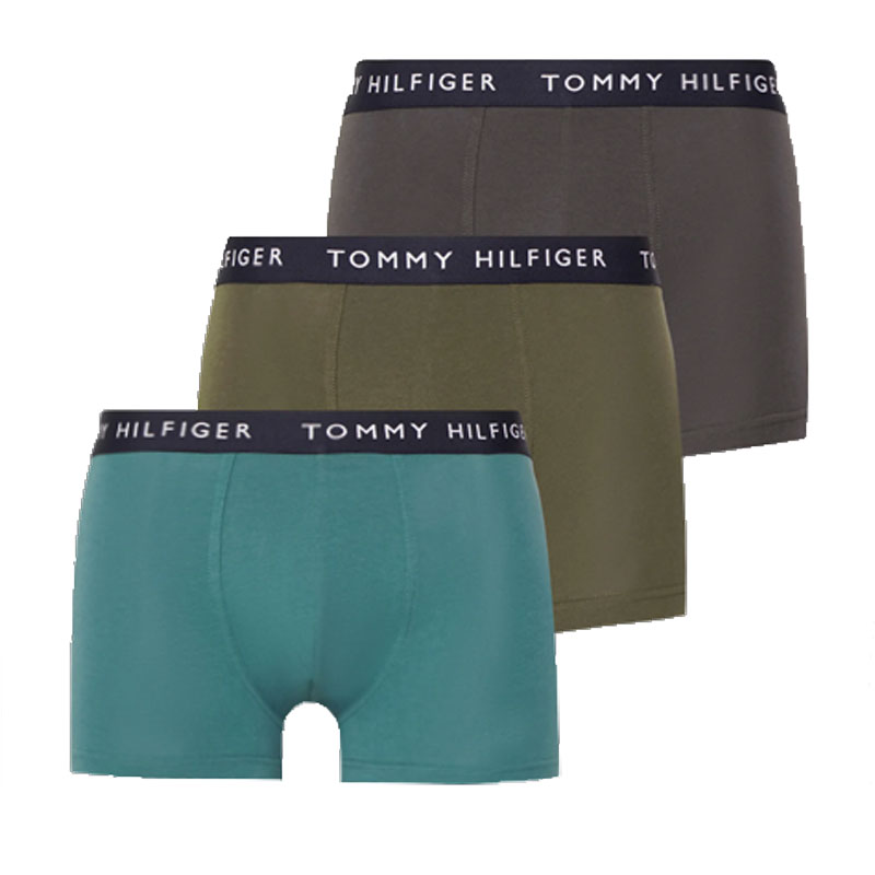 Tommy Hilfiger boxershorts 3-pack groen-grijs