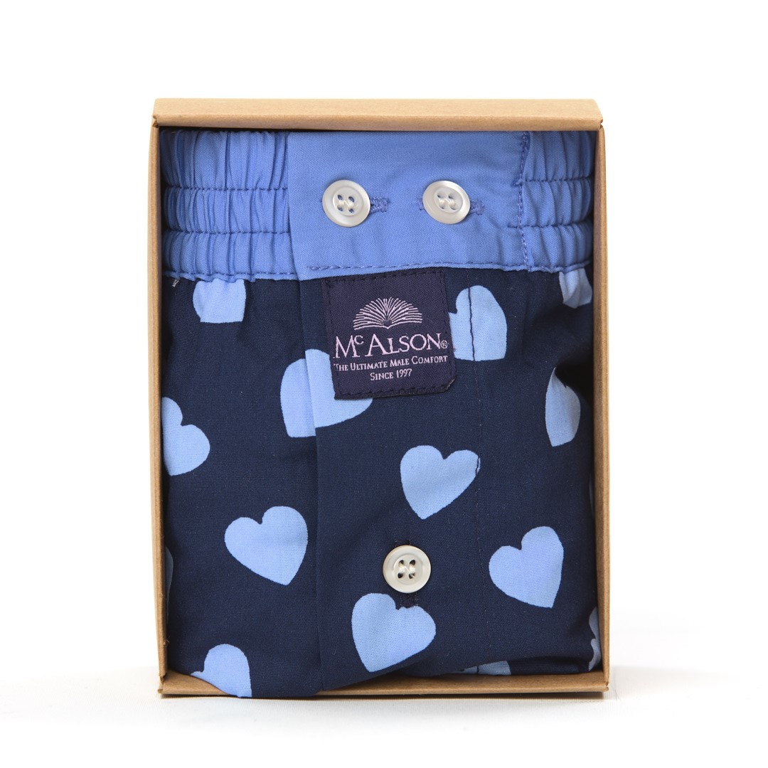 McAlson Boxer Hartjes met binnenbroek blauw