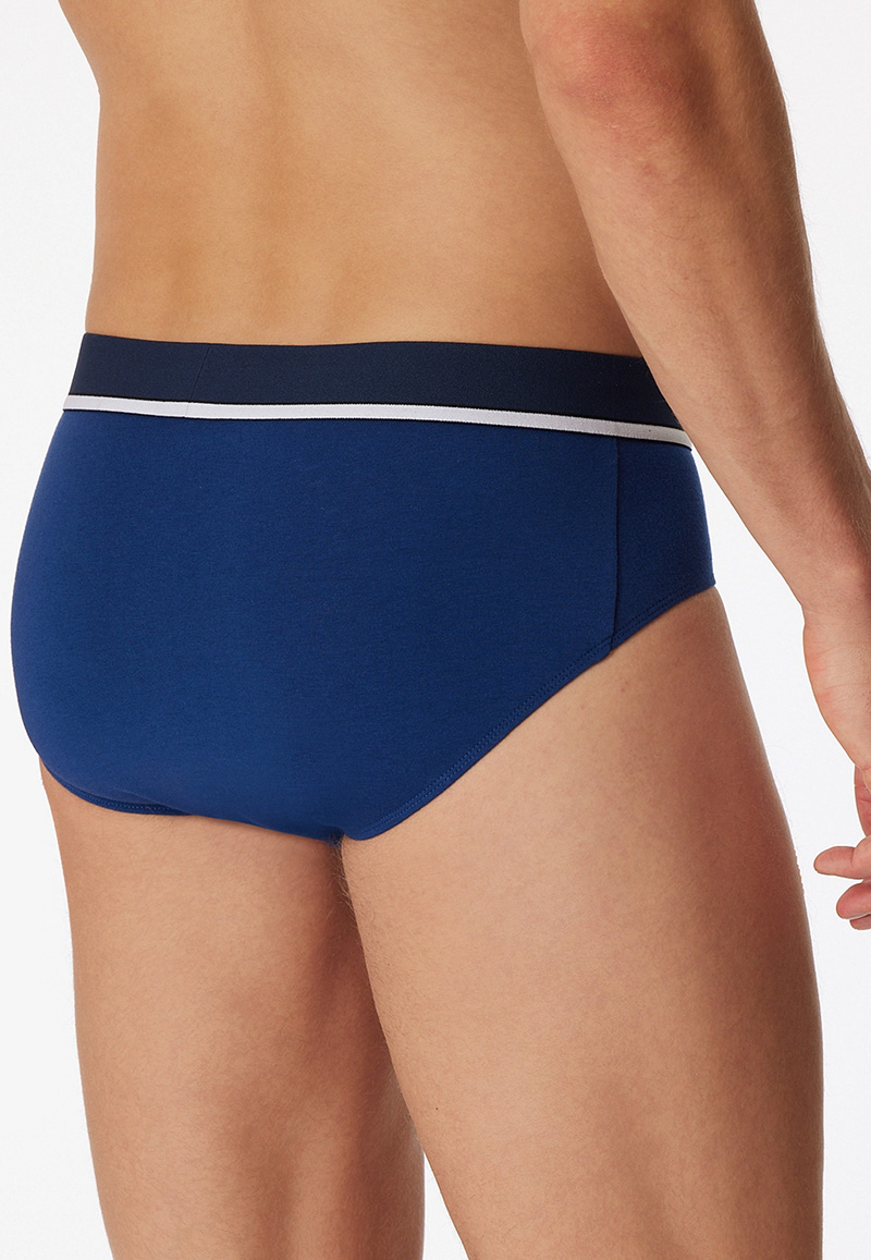 Schiesser Rio slips 95/5 blauw-zwart 3-pack