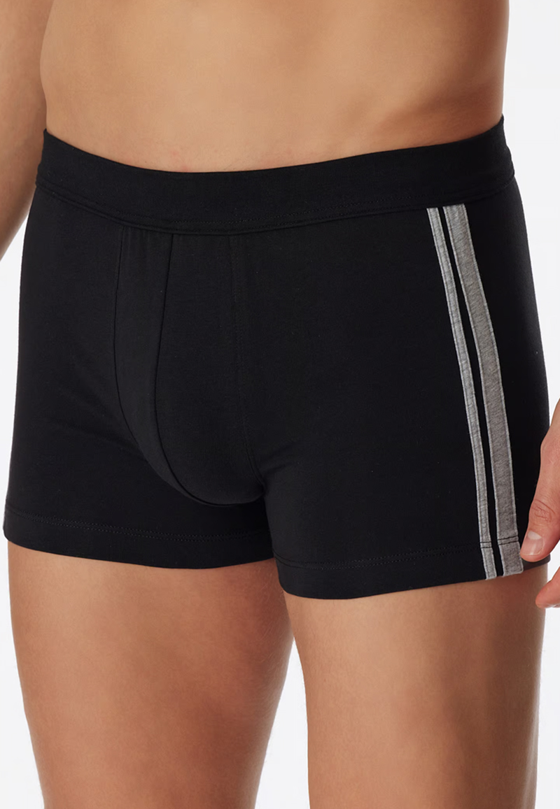 Schiesser Boxershorts 95/5 met stoffen band 3-Pack zwart